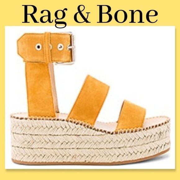 NIB Rag & Bone Tara Sandal in Marigold Suede - Picture 1 of 8